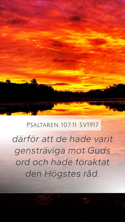 Psaltaren 107:11 SV1917 Bible Verse Image