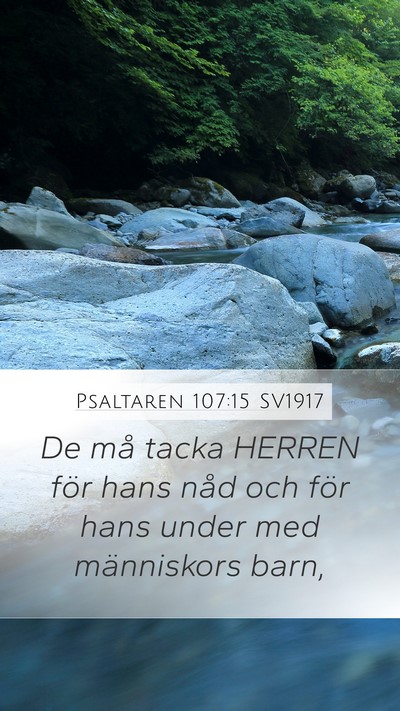 Psaltaren 107:15 SV1917 Bible Verse Image