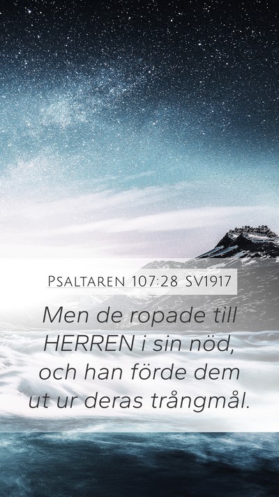 Psaltaren 107:28 SV1917 Bible Verse Image