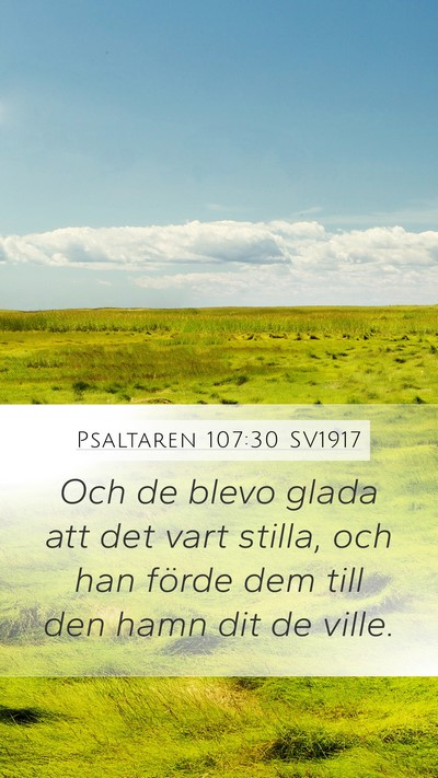 Psaltaren 107:30 SV1917 Bible Verse Image