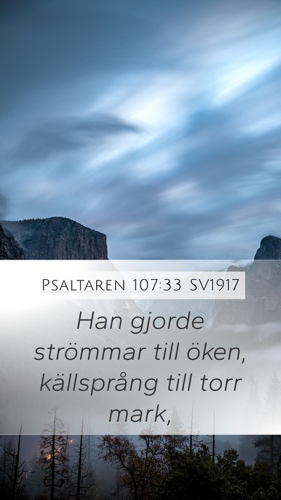 Psaltaren 107:33 SV1917 Bible Verse Image