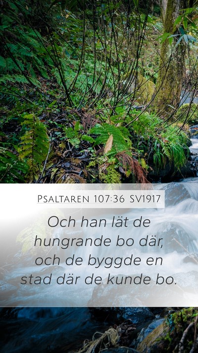 Psaltaren 107:36 SV1917 Bible Verse Image