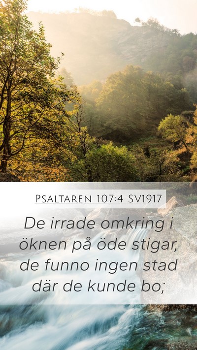 Psaltaren 107:4 SV1917 Bible Verse Image