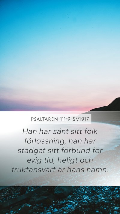 Psaltaren 111:9 SV1917 Bible Verse Image
