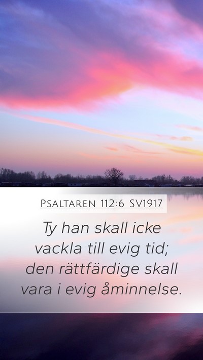 Psaltaren 112:6 SV1917 Bible Verse Image