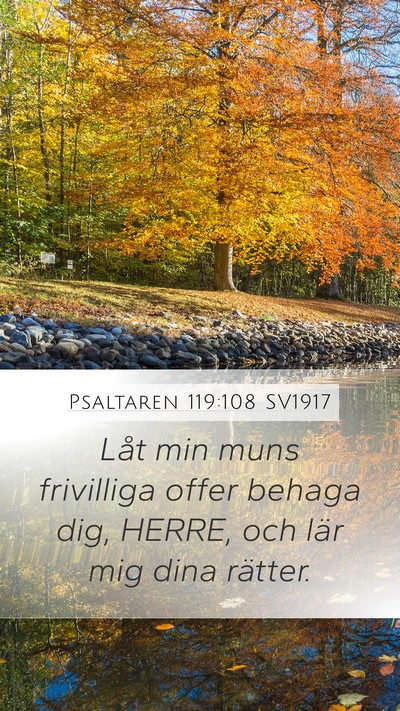Psaltaren 119:108 SV1917 Bible Verse Image