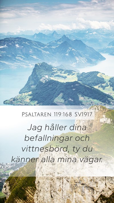 Psaltaren 119:168 SV1917 Mobile Phone Wallpaper - Jag håller dina befallningar och vittnesbörd, - Mobile Bible Verse Wallpaper