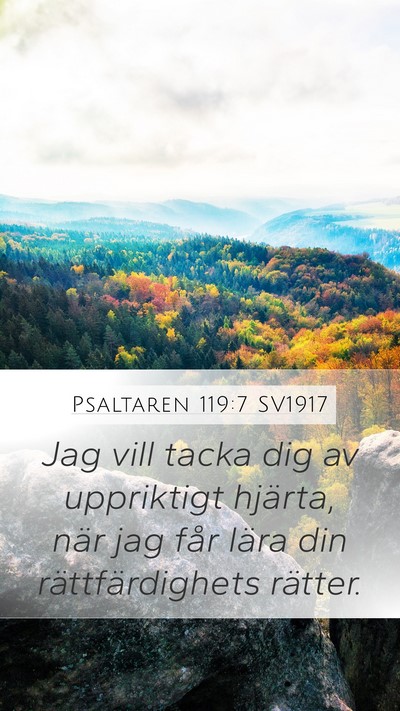 Psaltaren 119:7 SV1917 Bible Verse Image