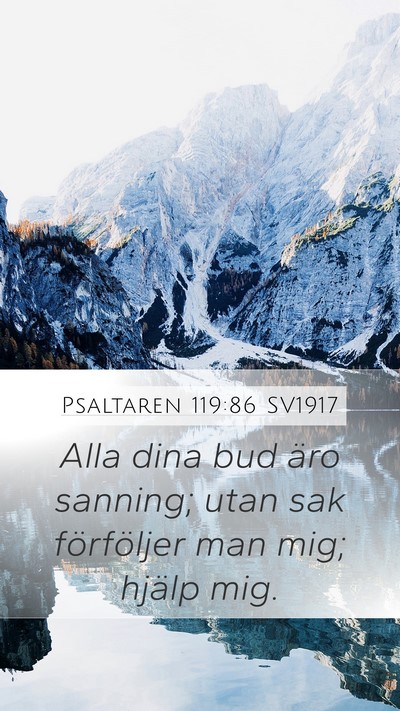 Psaltaren 119:86 SV1917 Bible Verse Image
