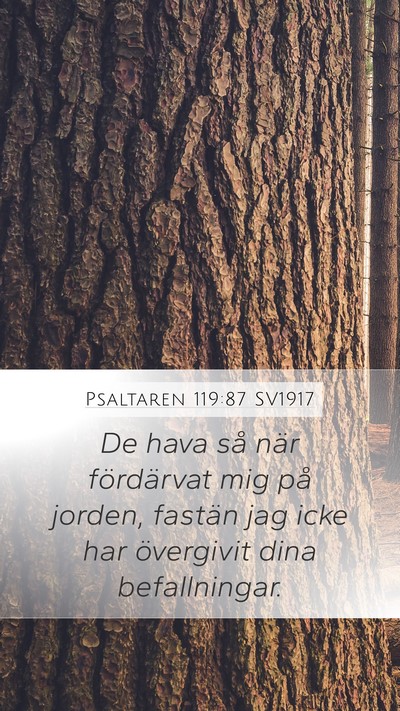 Psaltaren 119:87 SV1917 Mobile Phone Wallpaper - De hava så när fördärvat mig på jorden, - Mobile Bible Verse Wallpaper