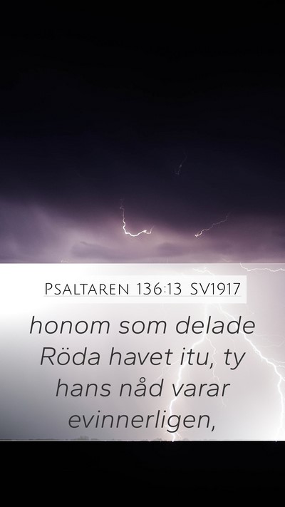 Psaltaren 136:13 SV1917 Bible Verse Image