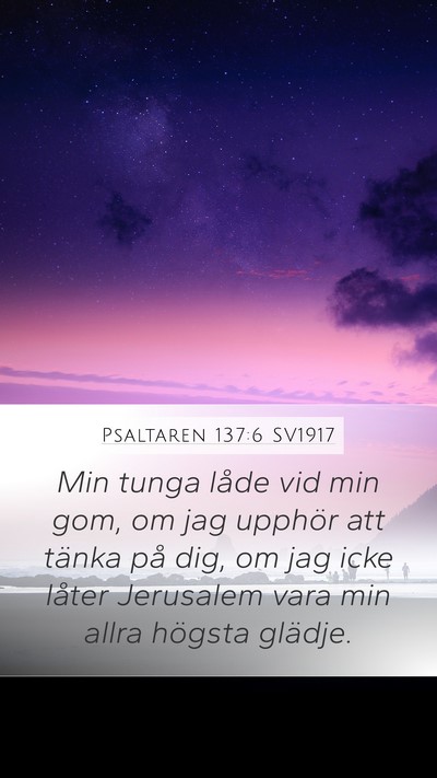 Psaltaren 137:6 SV1917 Bible Verse Image