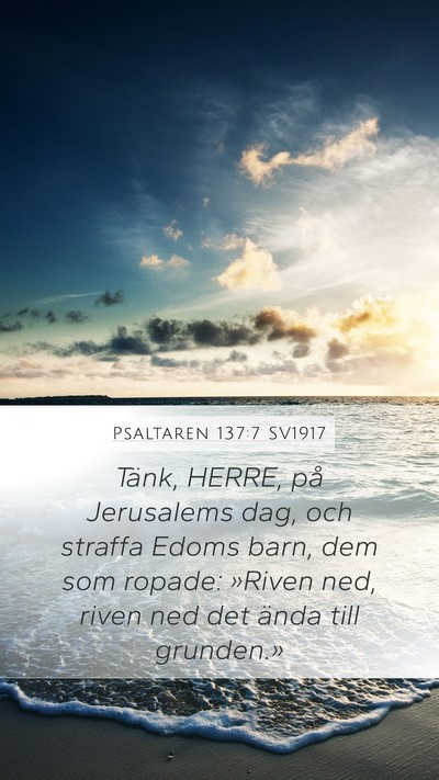 Psaltaren 137:7 SV1917 Bible Verse Image