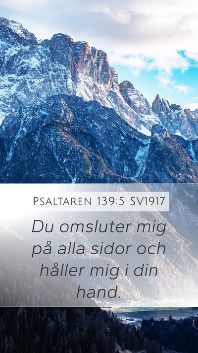 Psaltaren 139:5 SV1917 Mobile Phone Wallpaper - Du omsluter mig på alla sidor och håller mig i - Mobile Bible Verse Wallpaper