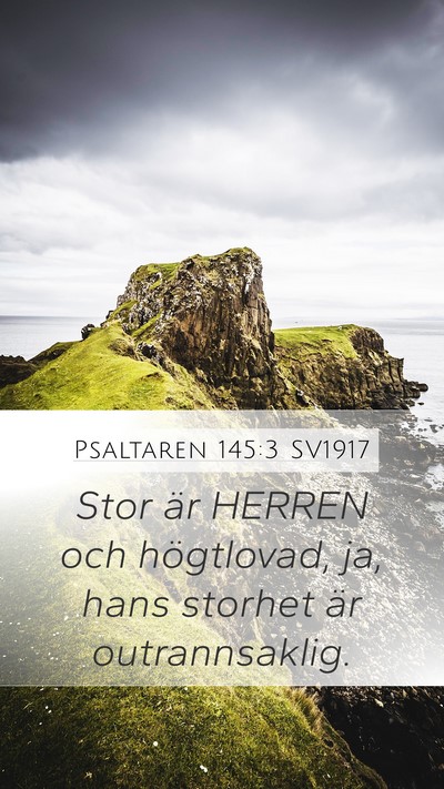 Psaltaren 145:3 SV1917 Bible Verse Image