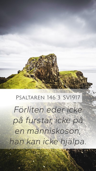 Psaltaren 146:3 SV1917 Bible Verse Image