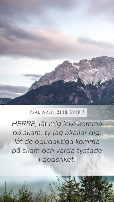 Psaltaren 31:18 SV1917 Bible Verse Image