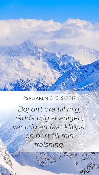 Psaltaren 31:3 SV1917 Bible Verse Image