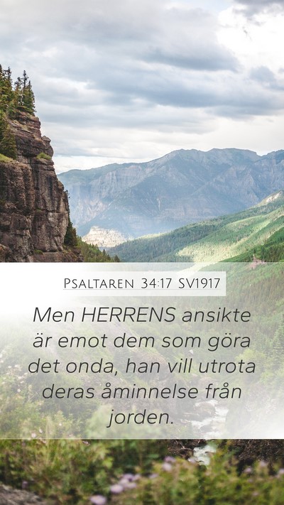 Psaltaren 34:17 SV1917 Bible Verse Image
