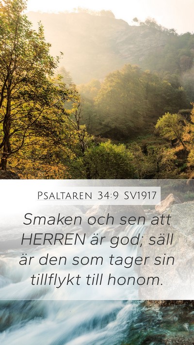 Psaltaren 34:9 SV1917 Bible Verse Image