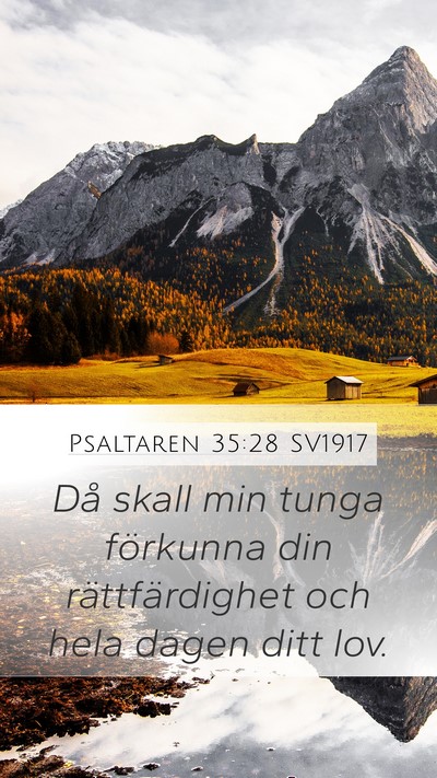 Psaltaren 35:28 SV1917 Bible Verse Image