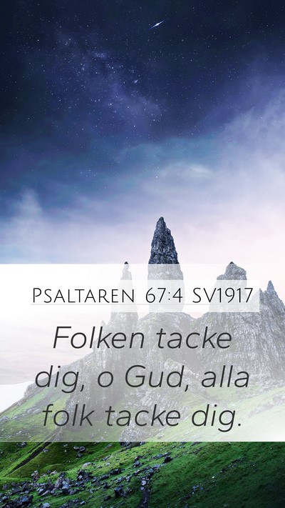 Psaltaren 67:4 SV1917 Bible Verse Image