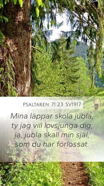 Psaltaren 71:23 SV1917 Bible Verse Image