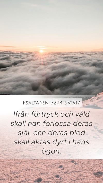 Psaltaren 72:14 SV1917 Bible Verse Image