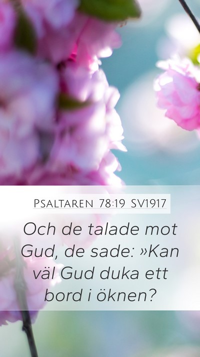 Psaltaren 78:19 SV1917 Bible Verse Image
