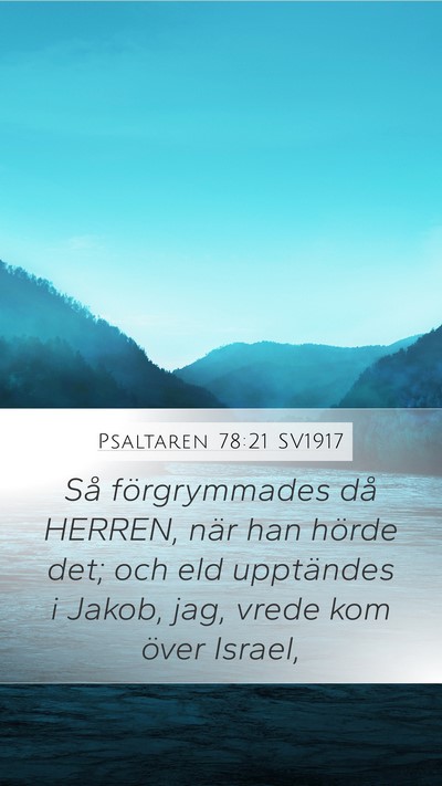 Psaltaren 78:21 SV1917 Bible Verse Image