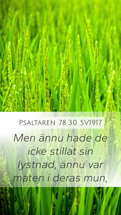 Psaltaren 78:30 SV1917 Mobile Phone Wallpaper - Men ännu hade de icke stillat sin lystnad, ännu - Mobile Bible Verse Wallpaper