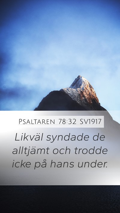 Psaltaren 78:32 SV1917 Bible Verse Image