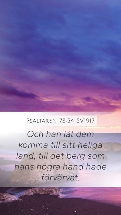 Psaltaren 78:54 SV1917 Bible Verse Image