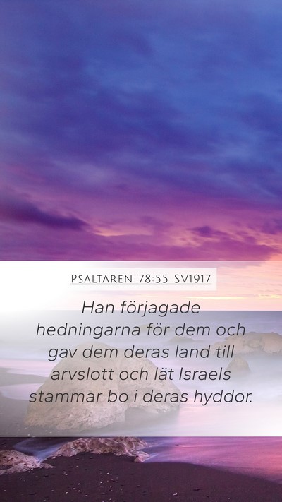 Psaltaren 78:55 SV1917 Bible Verse Image