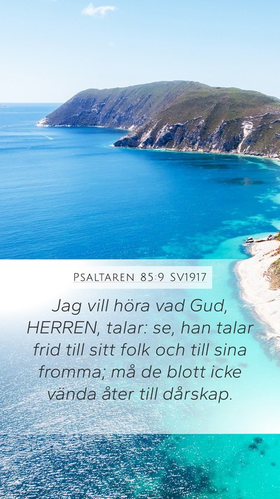 Psaltaren 85:9 SV1917 Bible Verse Image