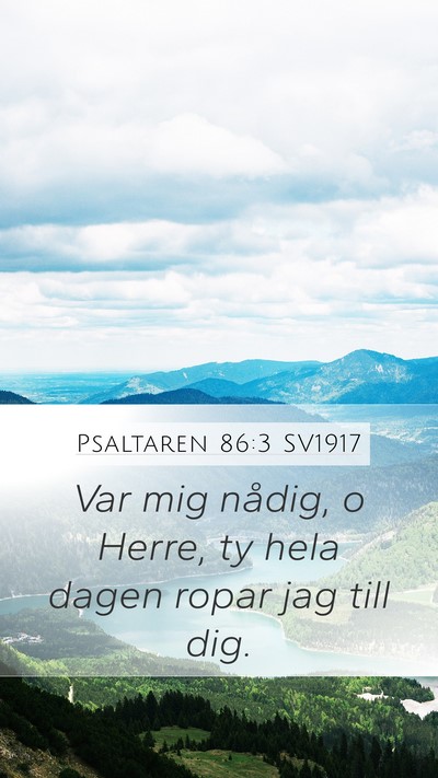 Psaltaren 86:3 SV1917 Bible Verse Image