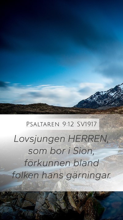 Psaltaren 9:12 SV1917 Bible Verse Image