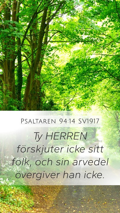 Psaltaren 94:14 SV1917 Bible Verse Image
