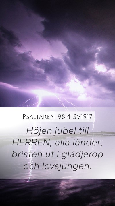 Psaltaren 98:4 SV1917 Bible Verse Image