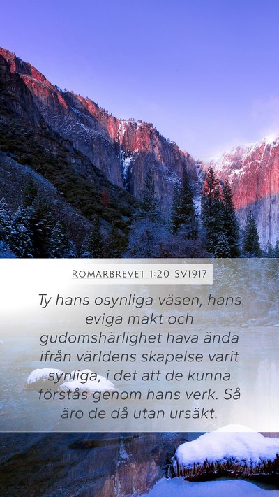 Romarbrevet 1:20 SV1917 Bible Verse Image