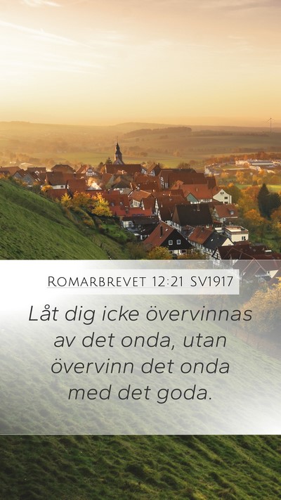 Romarbrevet 12:21 SV1917 Bible Verse Image