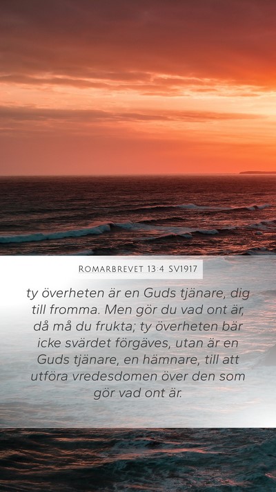 Romarbrevet 13:4 SV1917 Bible Verse Image
