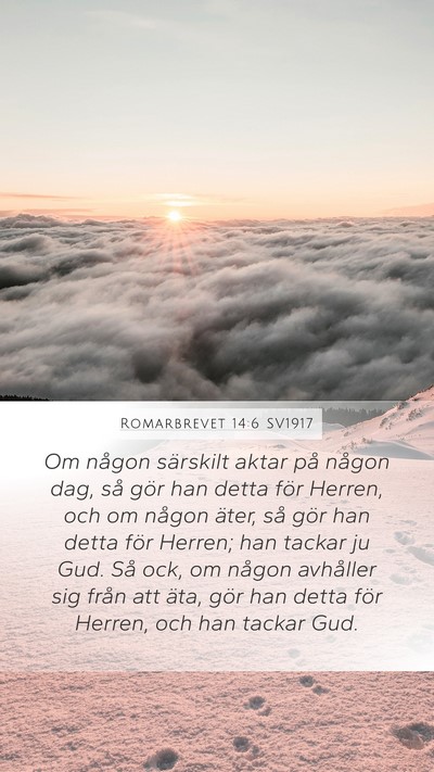Romarbrevet 14:6 SV1917 Bible Verse Image