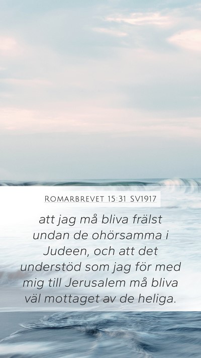 Romarbrevet 15:31 SV1917 Bible Verse Image