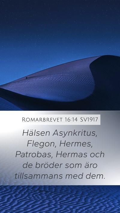 Romarbrevet 16:14 SV1917 Bible Verse Image