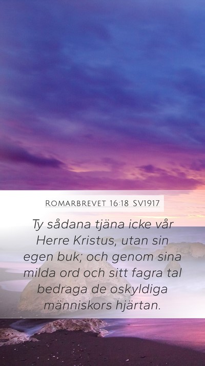 Romarbrevet 16:18 SV1917 Bible Verse Image