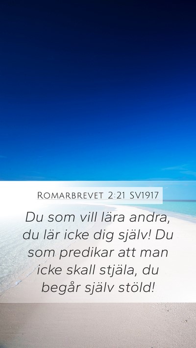 Romarbrevet 2:21 SV1917 Bible Verse Image