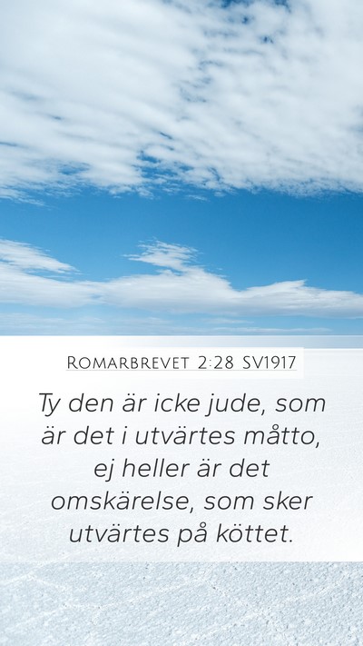Romarbrevet 2:28 SV1917 Bible Verse Image