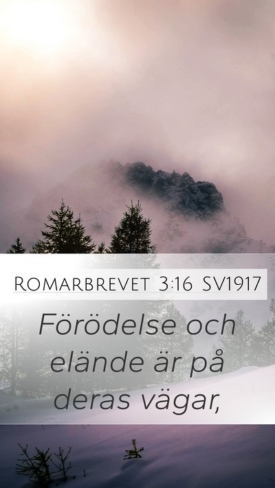 Romarbrevet 3:16 SV1917 Mobile Phone Wallpaper - Förödelse och elände är på deras - Mobile Bible Verse Wallpaper