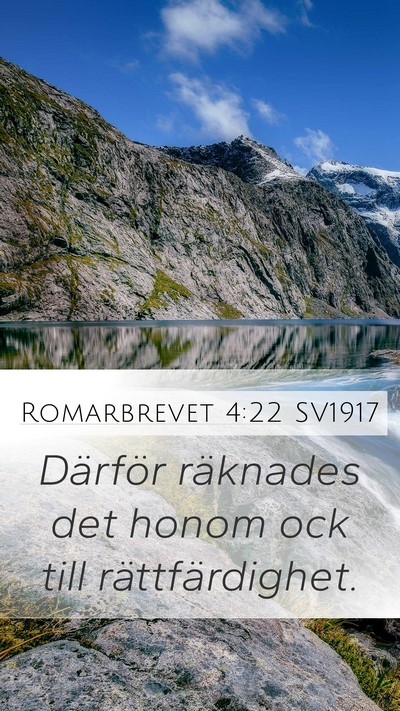 Romarbrevet 4:22 SV1917 Bible Verse Image